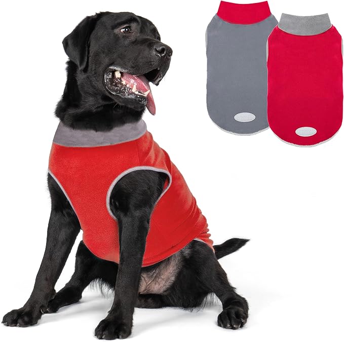cyeollo 2 Pack Dog Sweater Fleece Vest Pullover Pet Sweatshirt Reflective by CYEOLLO