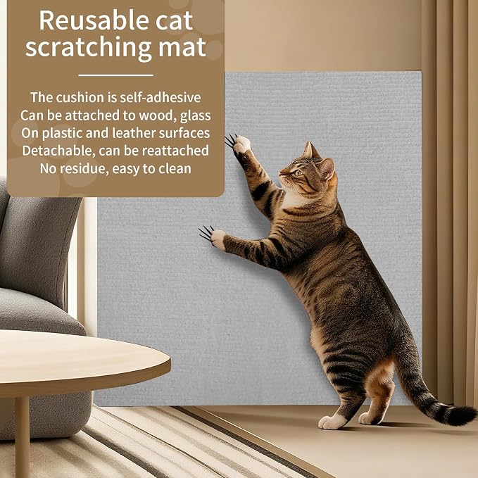 78.7"x15.8" Cat Scratch Mat, Adhesive Cat Scratch Pad - Image 7