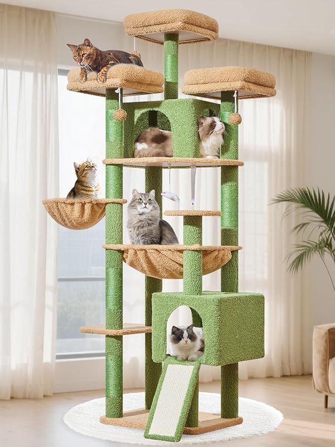 Taoqimiao 76-Inch Cat Tree XXL for Large Cats, Giant Cat Tower - Image 9