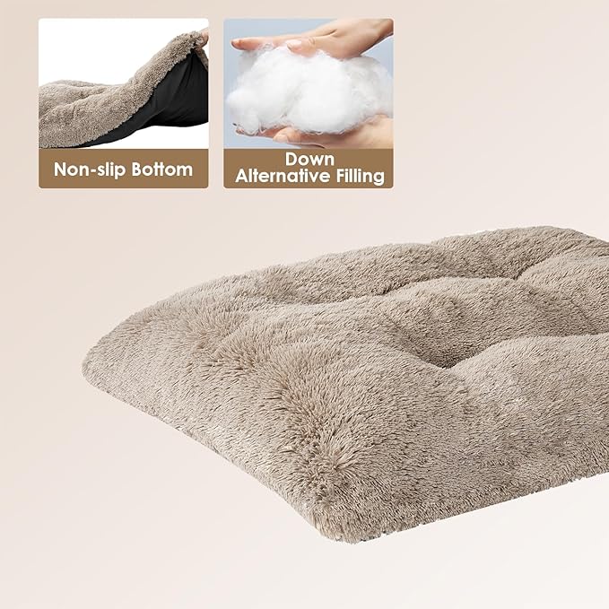 EHEYCIGA Fluffy Dog Crate Bed for Large Dogs, Plush Faux Fur Crate Pad - Image 4