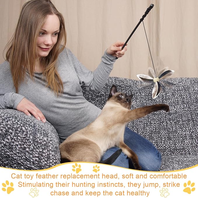8 Pcs Cat Feather Propeller Refills Propeller Interactive Cat Toy Refills - Image 4