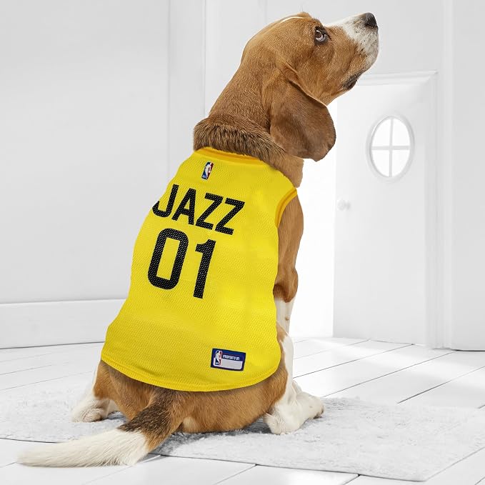Pets First NBA Utah Jazz Dog Jersey, Small- Tank Top Basketball Pet Jersey - Image 3