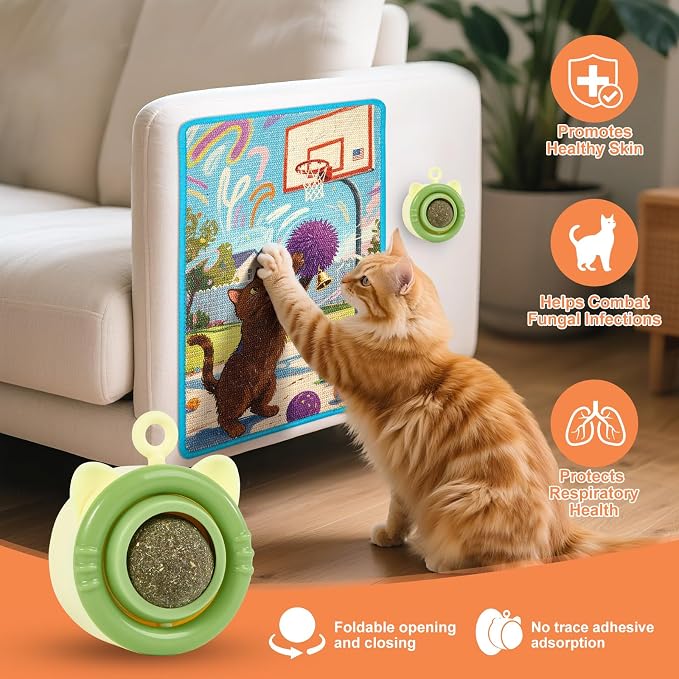 Cat Scratching Mat with Bonus Adhesive Catnip | All-in-One 23.6x15.7 Inch Sisal - Image 3