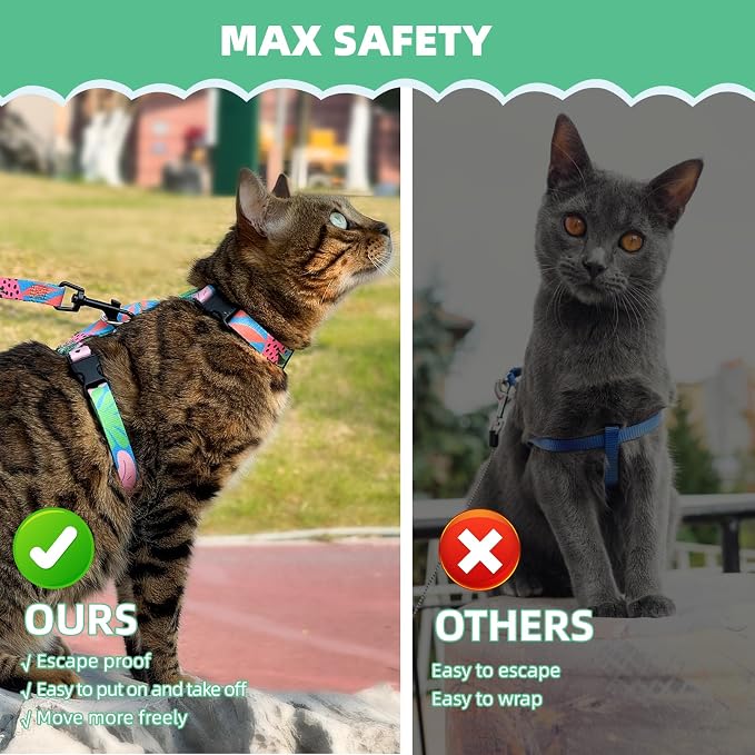 PAWCHIE Cat Harness and Leash Set, Cats Escape Proof-Adjustable Kitten Harness - Image 4