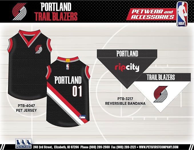 Pets First NBA Portland Trailblazers Dog Jersey, X-Small- Tank Top Basketball - Image 6