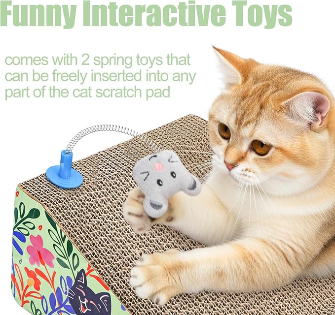 WUWEOT 2 in 1 Cat Scratching Board, Removable Cardboard Scratching Pad - Image 4
