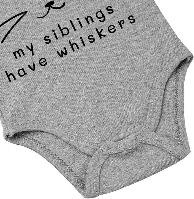 My Siblings Have Paws Bodysuit Baby Paws Romper Cat Whiskers Bodysuit Cute Baby - Image 4