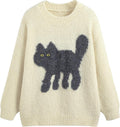 CIDER Women’s Cat Sweater Long Sleeve Crew Neck Fun Graphic Cute Patterned by CIDER