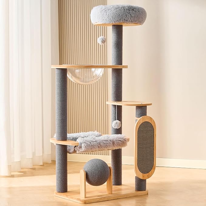 HITTITE Solid Wood Cat Tree Tower - Image 2