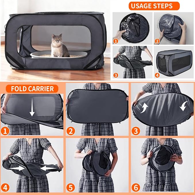 Foldable Cat Car Litter Box Enclosure, Dog Proof Hidden Litter Box - Image 5