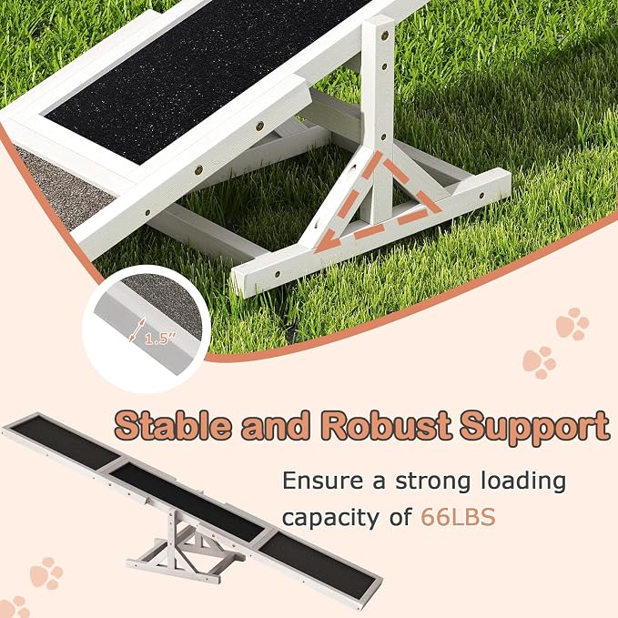 PETSITE Wooden Dog Agility Seesaw, Dog Exercise & Play Set, Outdoor Run Game Toy - Image 7