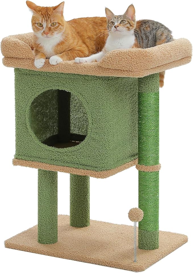 PAWZ Road Cat Tree for Indoor Cats, 26 Inches Cactus Cat Tower by PAWZRoad