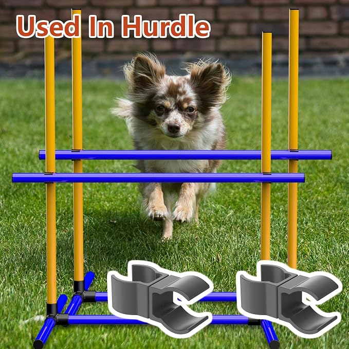 10-Pack Dog Agility Jump Bar Clamps, Double-Way Rotating Connectors Fit 20mm & - Image 4