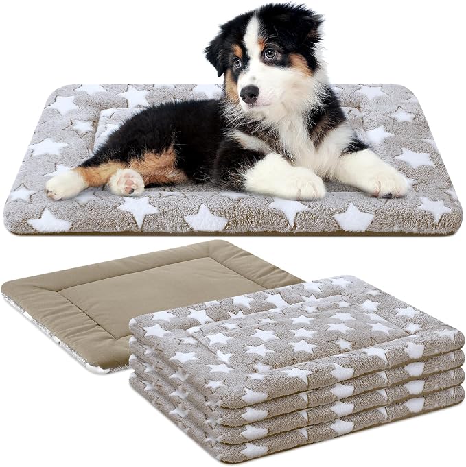 VitalCozy 4 Pcs Dog Crate Pads, Ultra Soft Warm Washable Anti-Slip Kennel Bed by VitalCozy