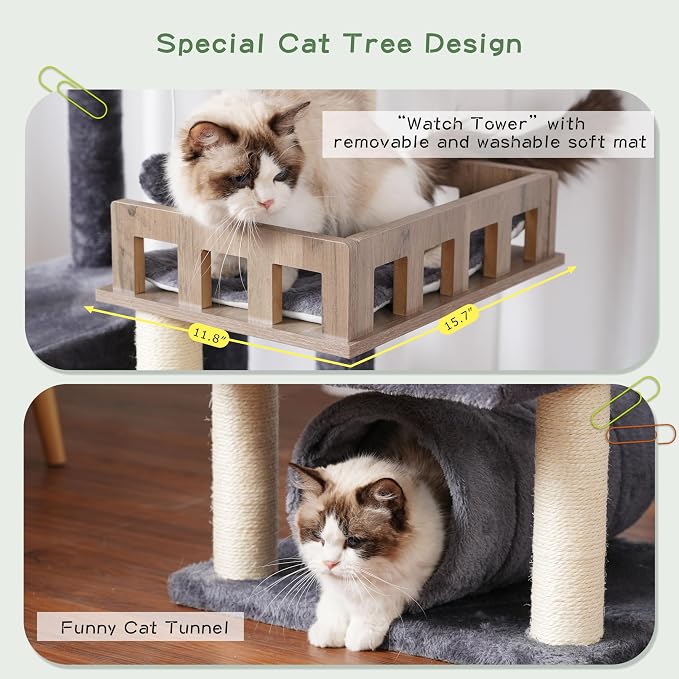 Cat Tree with Tunnel, Cat Tower - Image 4