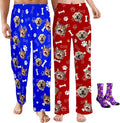 Custom Pajama Pants for Women Men, Personalized 67 Name Photo PJ Family Six by Artsadd