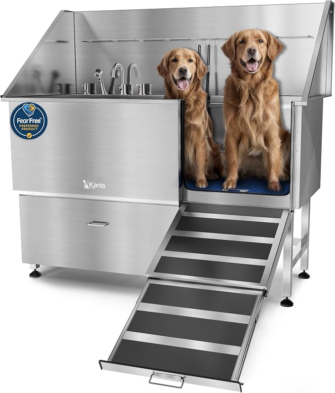 KANIS Professional Dog Washing Station 304 Stainless Steel Pet Wash Sink by KANIS
