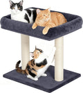 Cat Tree with Large Top Perch Bed, Small Cat Tower with Scratching Post by KinoTail