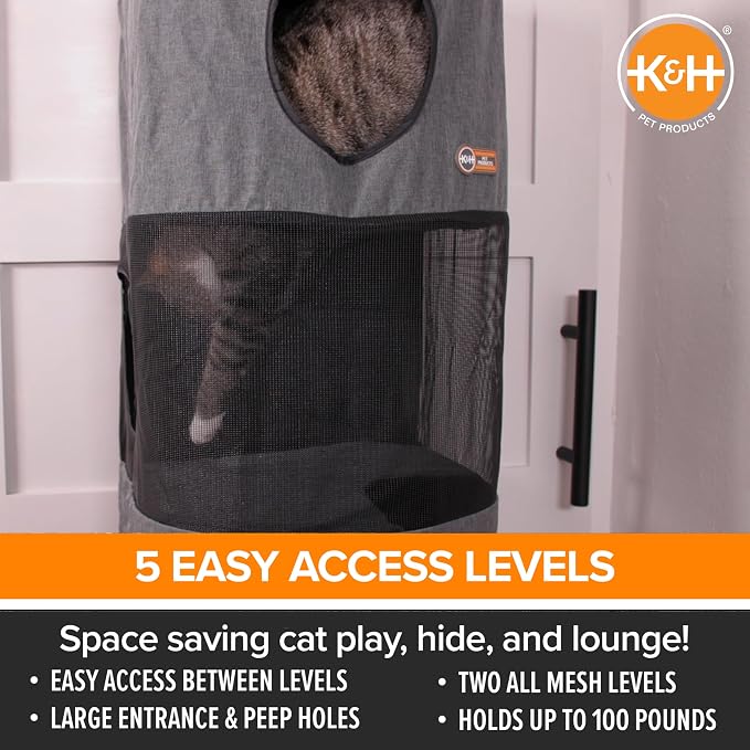K&H Pet Products Hangin Cat Tree Condo 5 Level Door Mounted Cat Furniture - Image 3