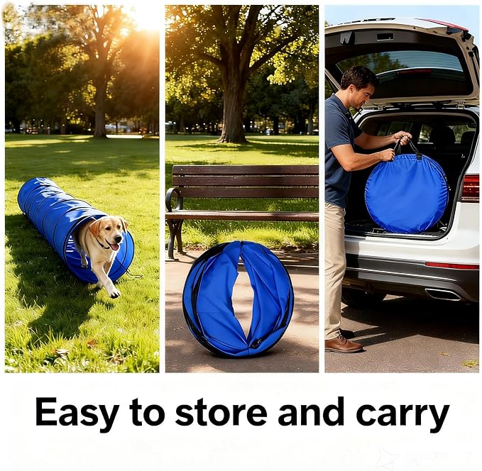 Dog Agility Tunnel with Carry Bag and Ground Spikes, Foldable 10-Foot Tunnel - Image 6