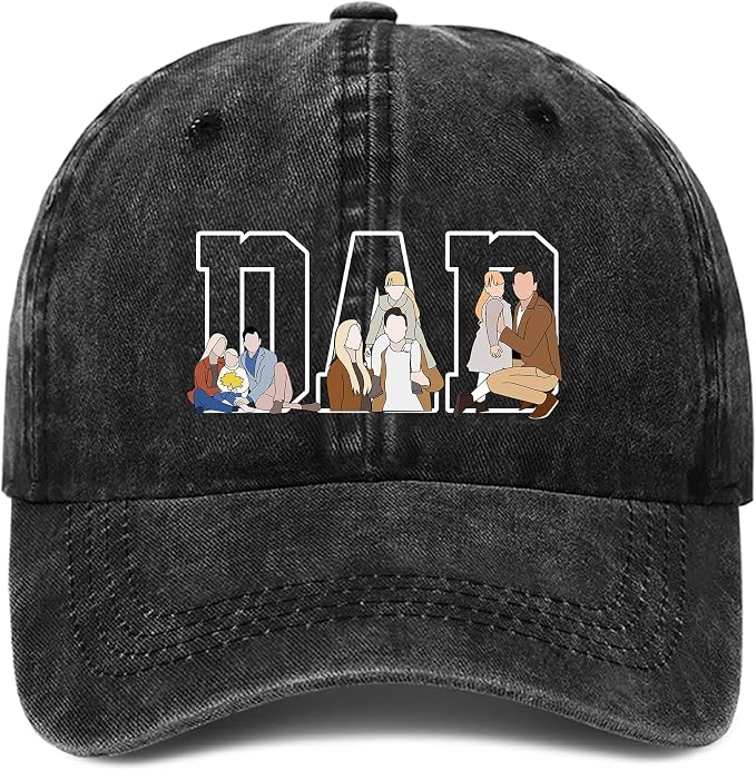 Personalized Vintage Washed Denim Dad Hat, Custom Baseball Cap by Lallamotion