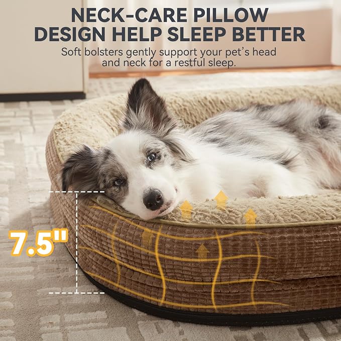 JOEJOY Orthopedic Dog Bed for Medium Dogs, Egg-Crate Memory Foam Pet Bed - Image 4