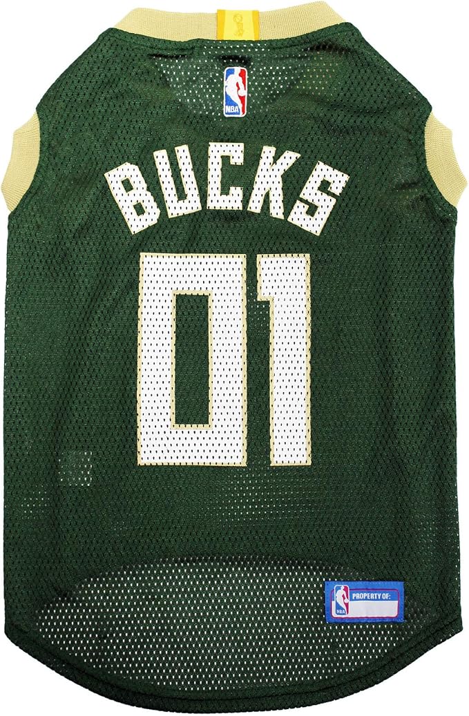 Pets First NBA MILWAUKEE BUCKS DOG Jersey, Medium by PETSFIRST