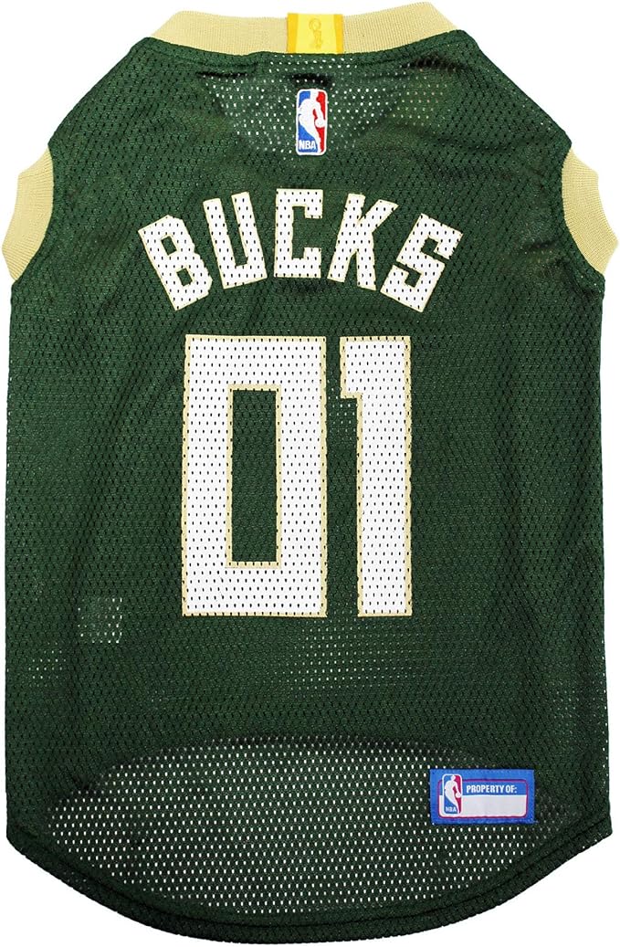 Pets First NBA MILWAUKEE BUCKS DOG Jersey, X-Small by PETSFIRST