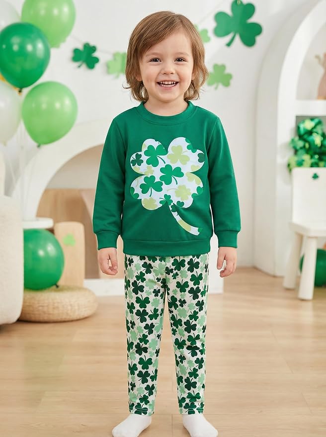 Little Girls Unicorn Outfits 2 Piece Kids Ruffle Sleeve Sweatshirt + Leggings - Image 4