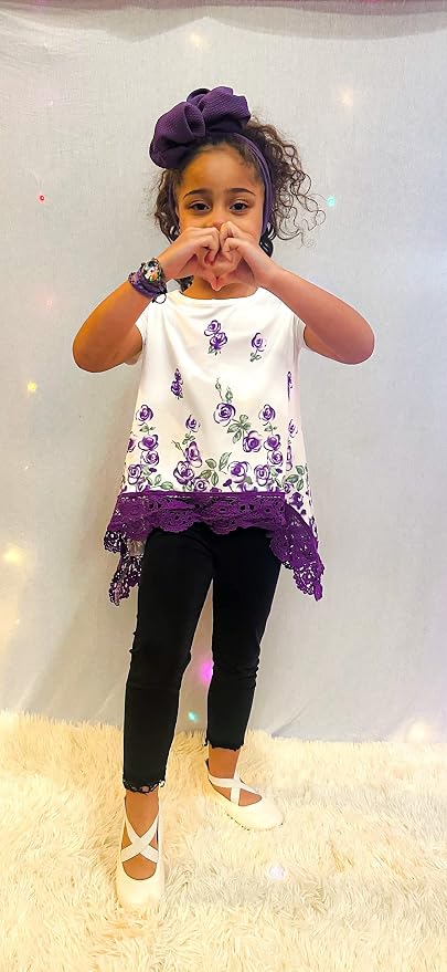 storeofbaby Girls Casual Tunic Tops Short Sleeve Loose Soft Blouse T-Shirt - Image 3
