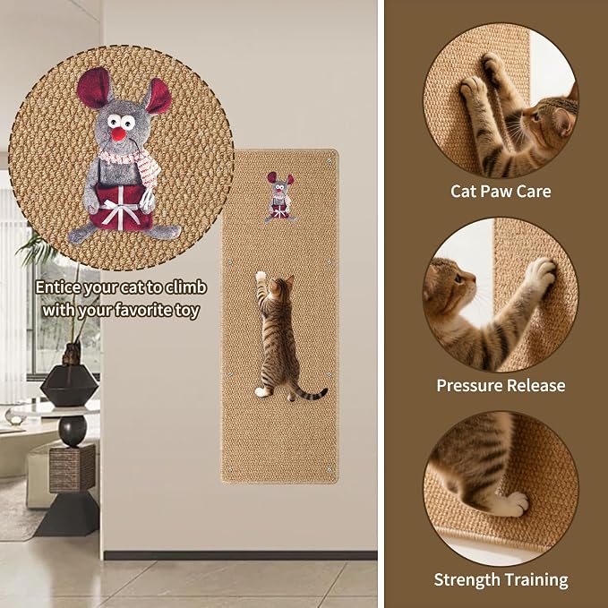 FHTONGE 39.4x15.8 Thickened Cat Wall Climbing Carpet - Image 6