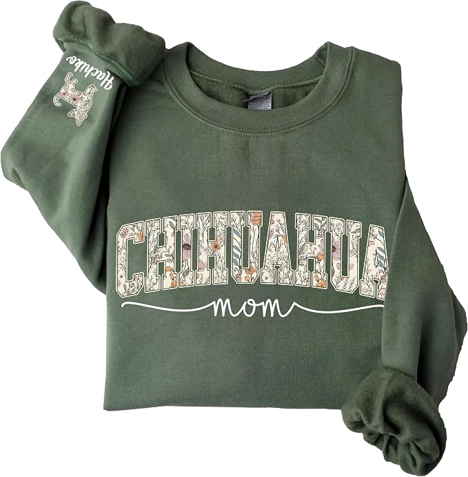 Personalized Dog Mom Sweatshirt, Dog Lover Crewneck, Gift Idea by Unknown