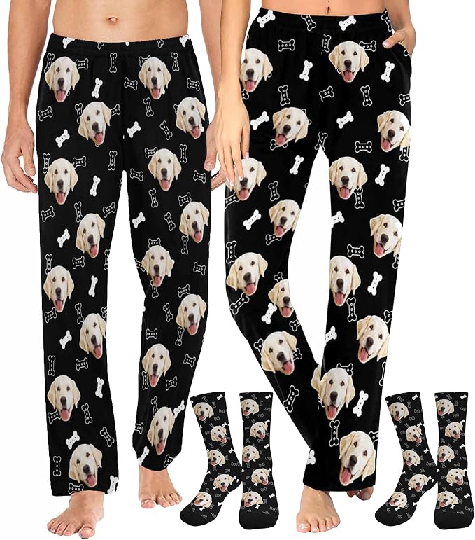 MyPupSocks Customized Face Pajamas Pants Sleep Bottoms by MyPupSocks