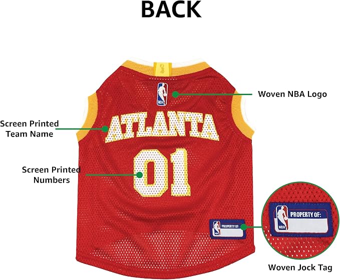 Pets First NBA Atlanta Hawks Dog Jersey, Small- Tank Top Basketball Pet Jersey - Image 5