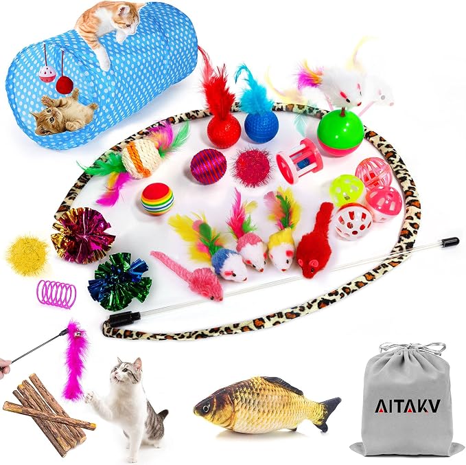 AILUKI 35 PCS Cat Toys Kitten Toys Assortments, Variety Catnip Toy Set by AILUKI