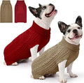 2 Pack Dog Sweaters for Medium Dogs Winter Turtleneck Pullover Cable Knit by Unknown