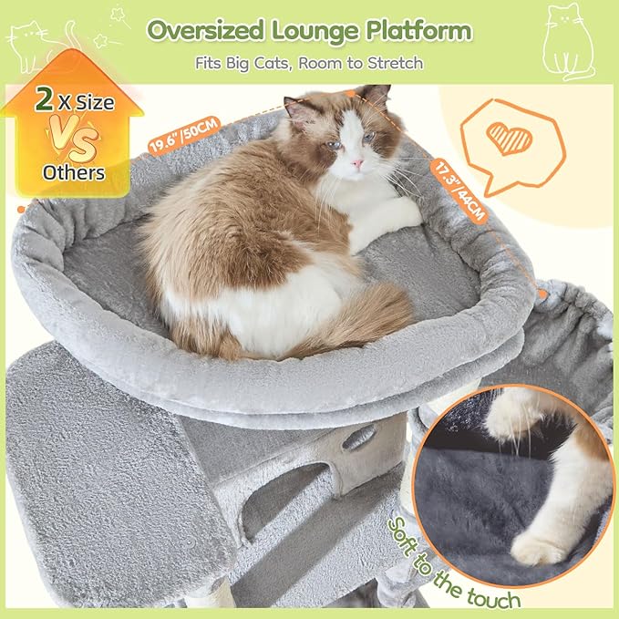 Taoqimiao 72 Inch Cat Tree, XXL Cat Tower - Image 3