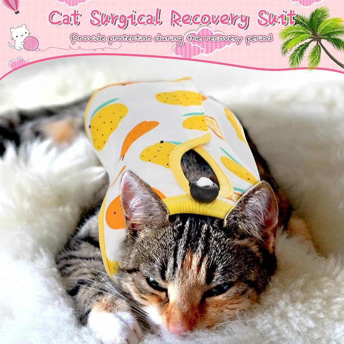 Nuanchu 3 Pieces Cat Recovery Suit Kitten Recovery Suit E-Collar Alternative - Image 5