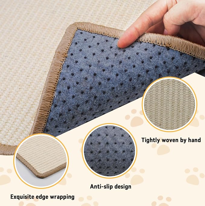 Sisal Scratcher Mat for Rabbit, 15.74 x 11.81 Inch Bunny Scratch Mat for - Image 4