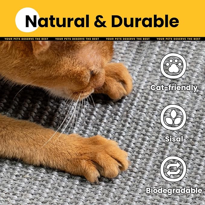 Extra Large Cat Scratcher Mat, Natural Sisal Cat Scratching Pad - Image 5