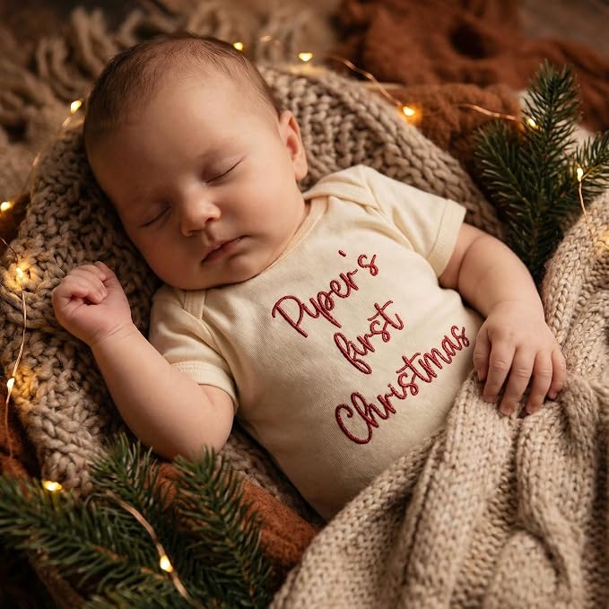 COUPLEHOODIES Personalized Baby Onesie Bodysuit – Custom Embroidery Gift - Image 3