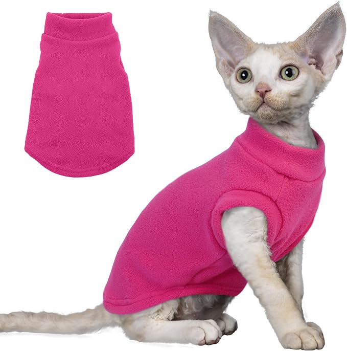 PUMYPOREITY Cat Sweater, Warm Kitten Clothes, Fleece Winter Coat by PUMYPOREITY