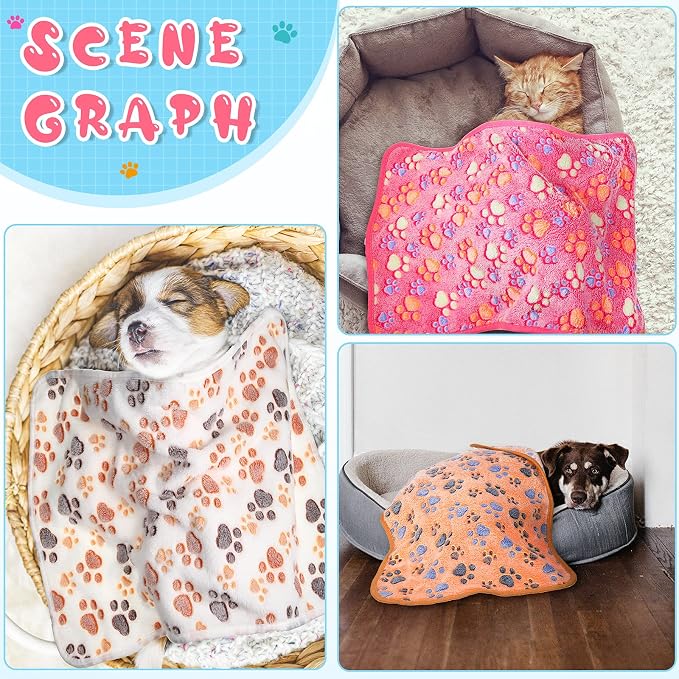 Tatuo 4 Pcs Dog Blanket for Pet Cat Blankets Indoor Puppy Teething Stuff Toys - Image 2