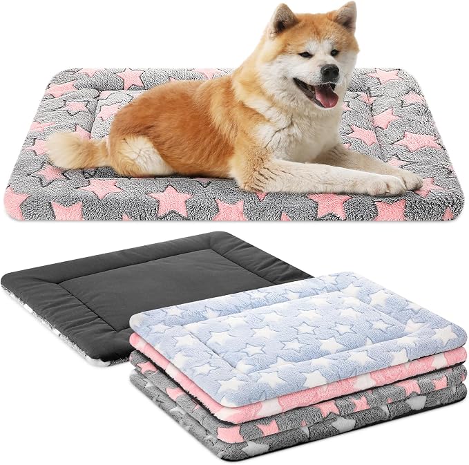 VitalCozy 4 Pcs Dog Crate Pads, Ultra Soft Warm Washable Anti-Slip Kennel Bed by VitalCozy