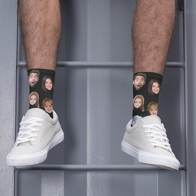 Artsadd Custom Face Socks for Dad Fathers Day Gift Novelty Personalized Photo - Image 6