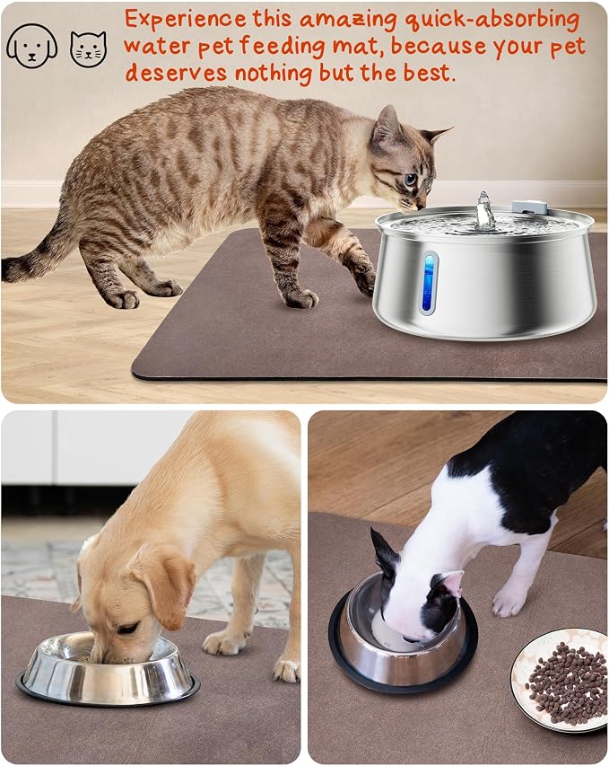 Cat Dog Food Mat, Rapid Water Absorption Dog Mat - Image 6