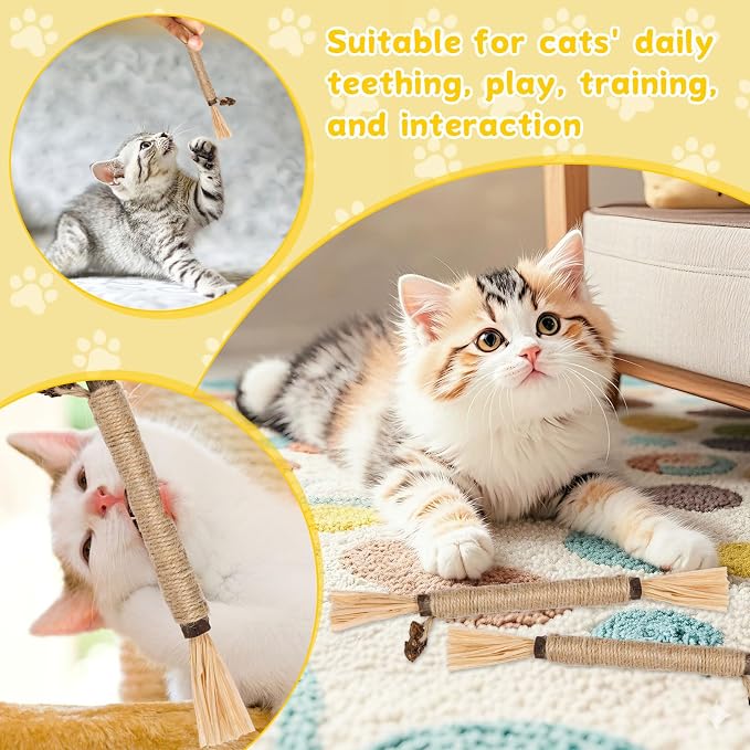 9 Pack Silvervine Sticks for Cats, Natural Cat Chew Stick Cat Toys Set - Image 6