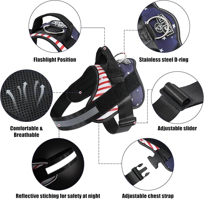 Bolux Dog Harness, No-Pull Reflective Dog Vest, Breathable Adjustable Pet - Image 2