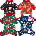 XPUDAC 4 Pack Christmas Dog Pajamas Comfy Dog Clothes by XPUDAC