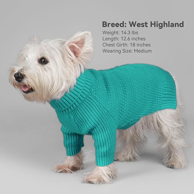 cyeollo Warm Fleece Dog Sweater, Tureleneck Sweatershirt - Image 9